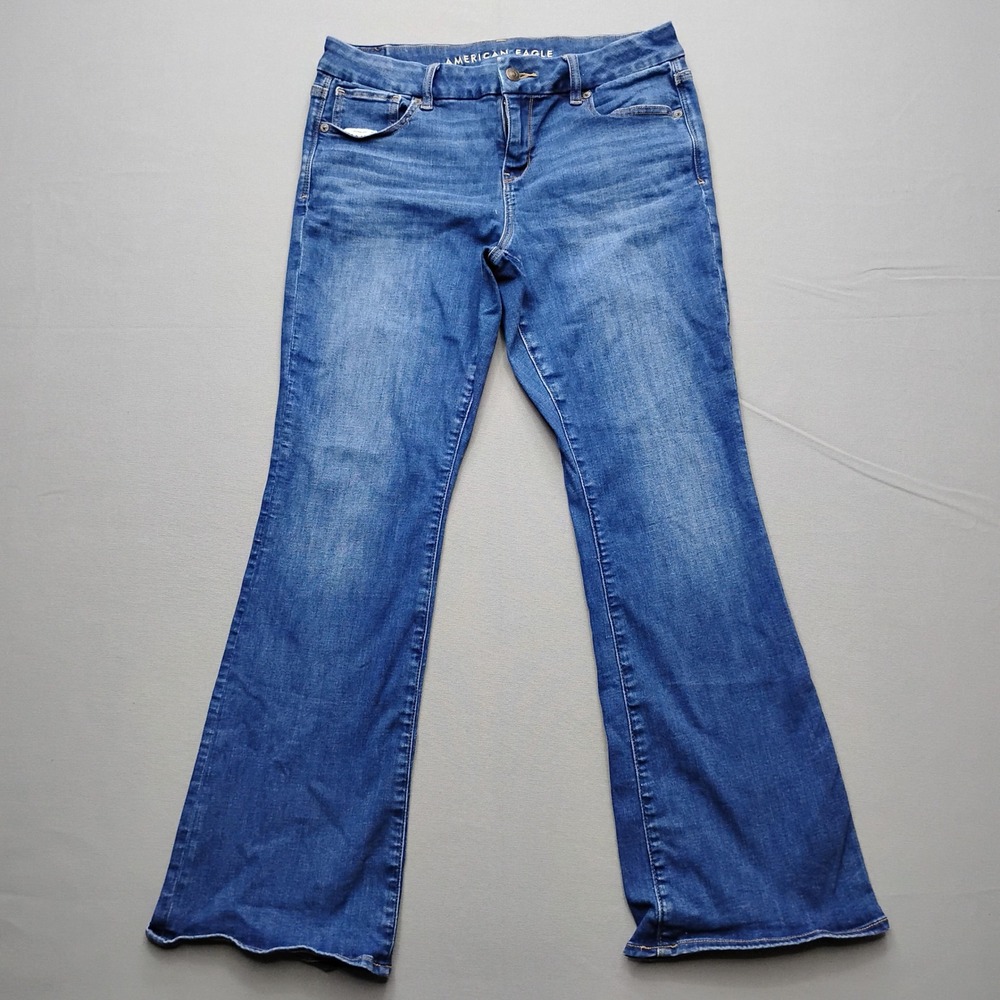 American Eagle Curvy Kick Boot Jeans Blue Denim Size 10 Short